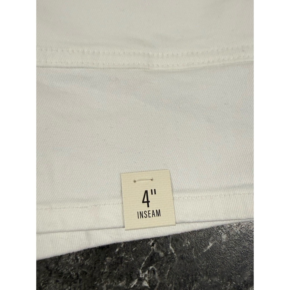 a.n.a Womens Highest Rise Paperbag Denim Shorts Patch Pockets 4" Inseam White 10 - Picture 11 of 13